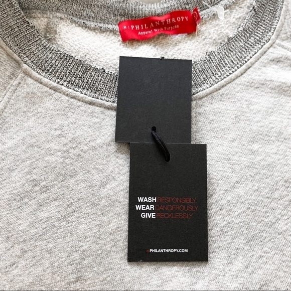 NWT N:Philanthropy CalaLilly Gray Mini Sleeve Sweatshirt Dress Size Small - Picture 11 of 16